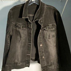 New York & Co Denim Jacket Black Women's XL Streetwear Jean Jacket